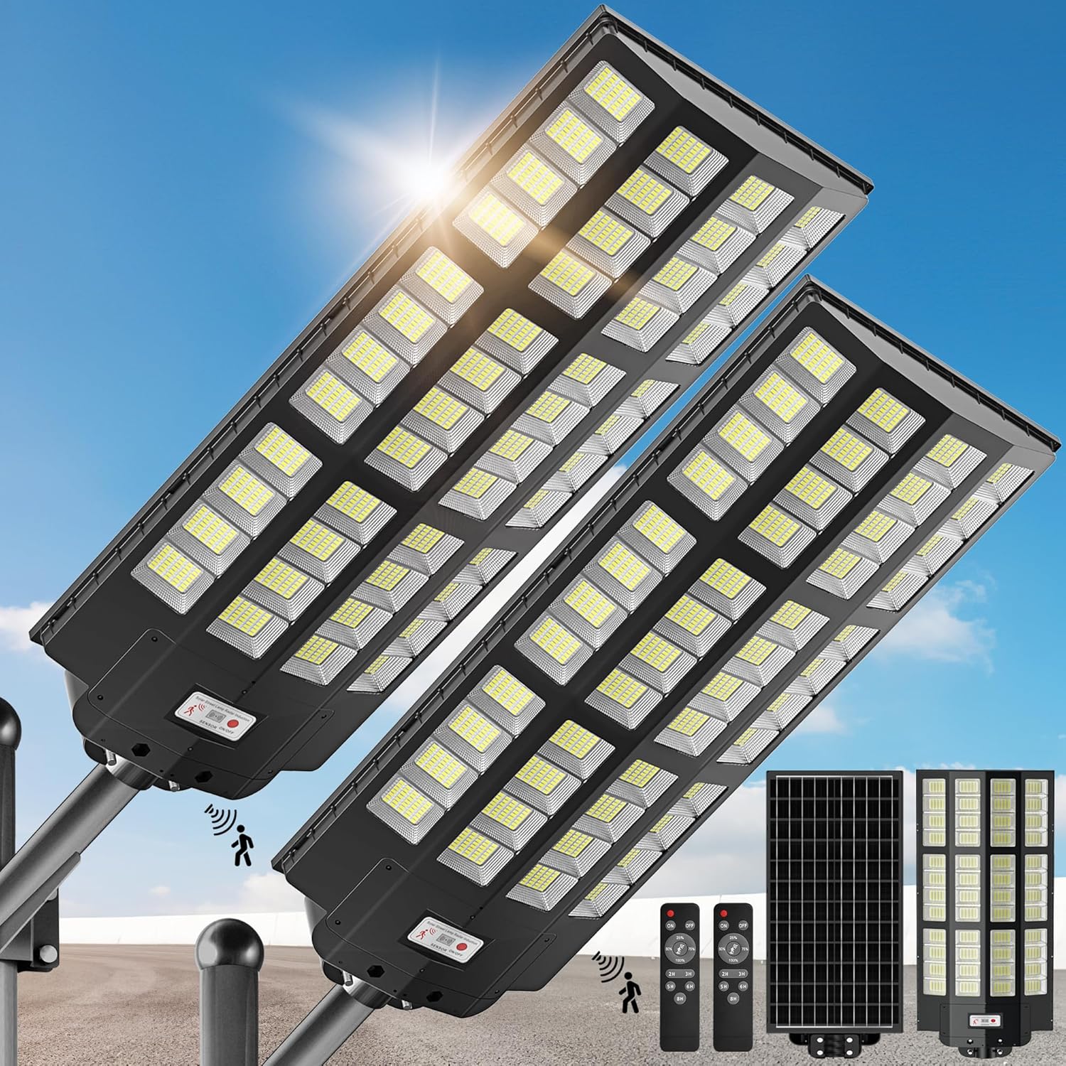 Solar-Straßenlampe mit Bewegungssensor – Wasserdichte LED-Außenleuchte