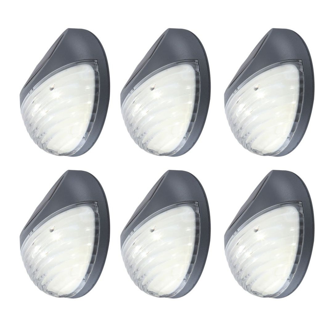 Solar Zaunleuchten LED Set mit 6 Stück Wasserdicht Kunststoff