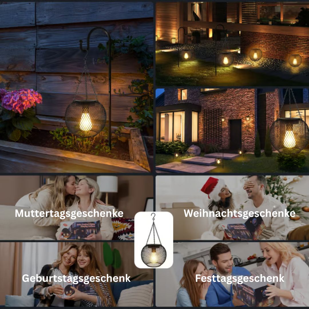 Solar Gartenlaterne – Warmweiß, IP65, Dämmerungssensor