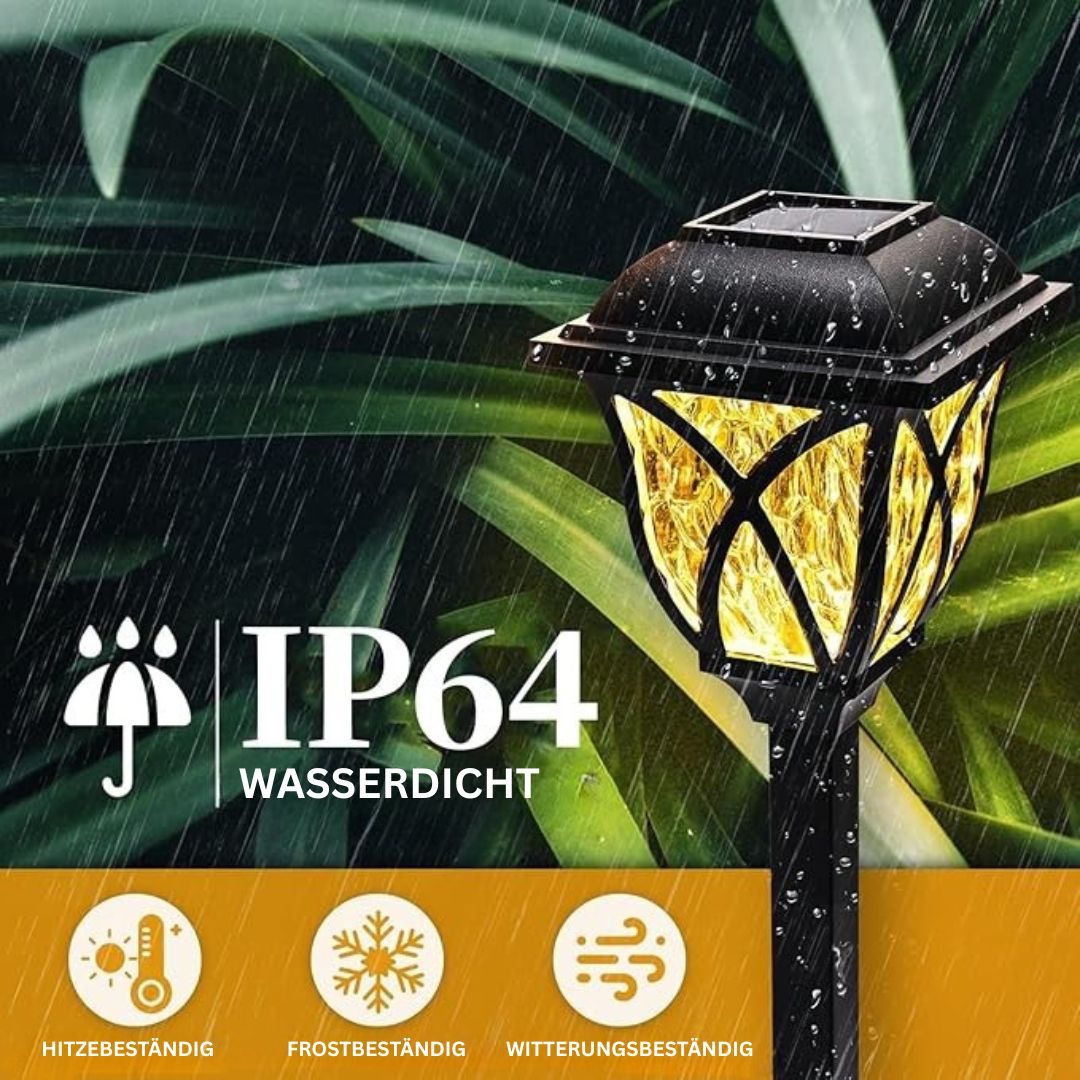 Solar Gartenleuchten LED Außen – Warmweiß, Wasserdicht, Auto Ein/Aus, 4er-Set