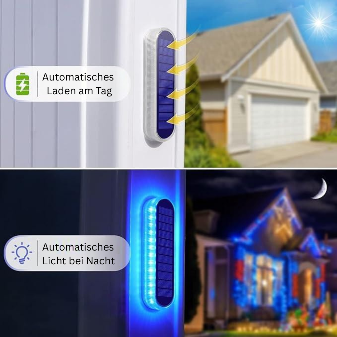 Solarzaunlichter Outdoor – 4er Set Wasserdicht mit Warmweißem Licht IP68