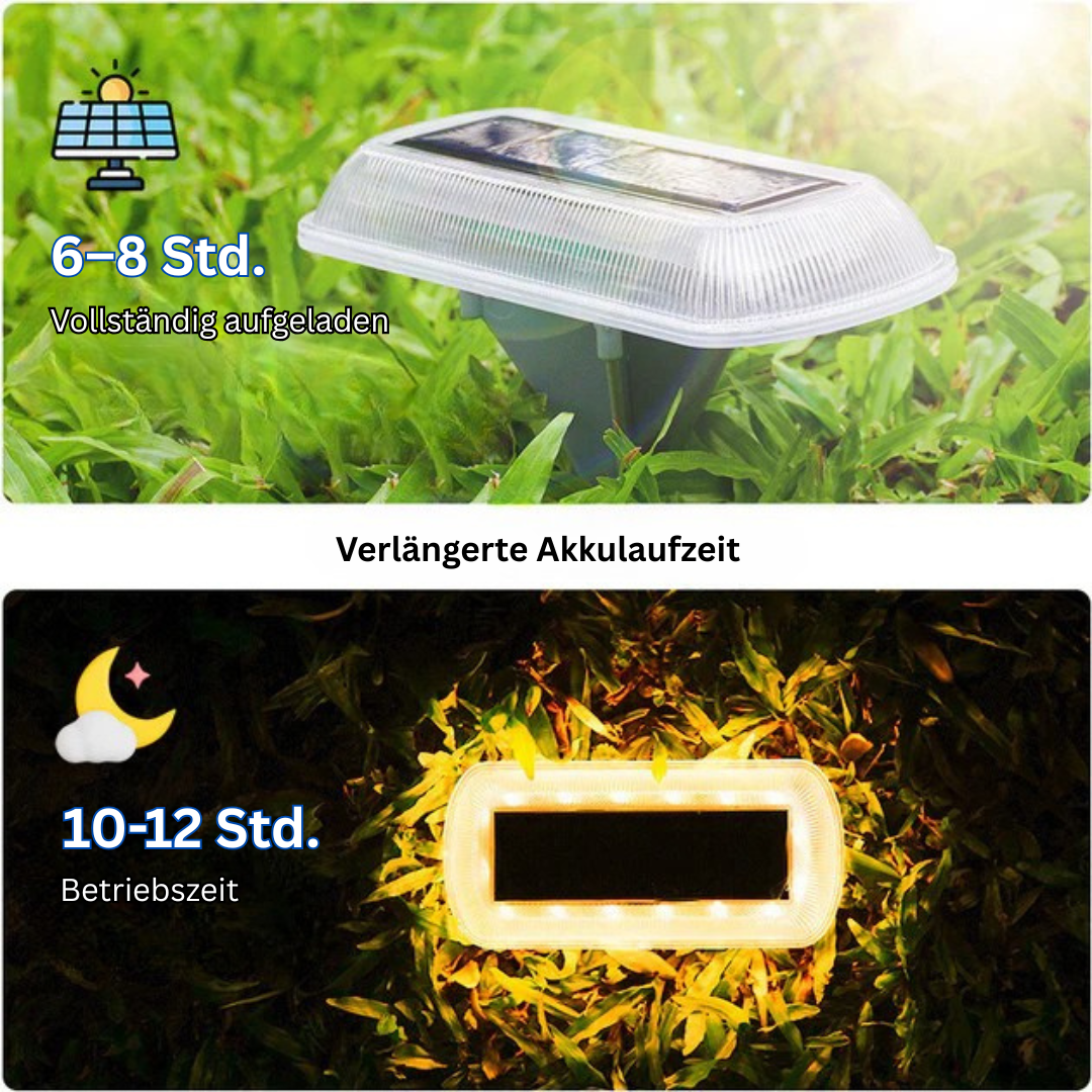 Solarzaunlichter Outdoor – 4er Set Wasserdicht mit Warmweißem Licht IP68