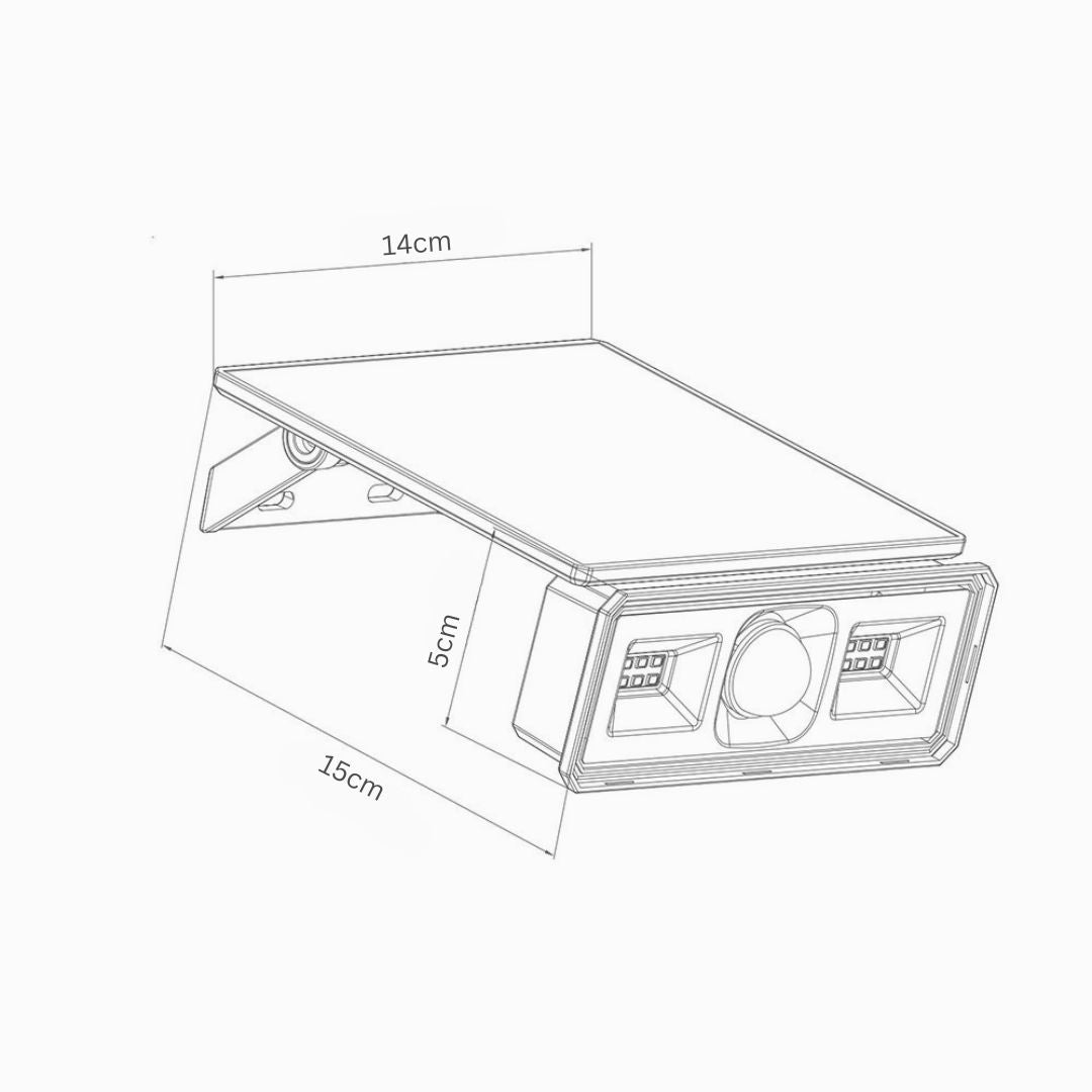 LED Solar-Wandleuchte mit Bewegungsmelder IP65 500 lm Schwarz