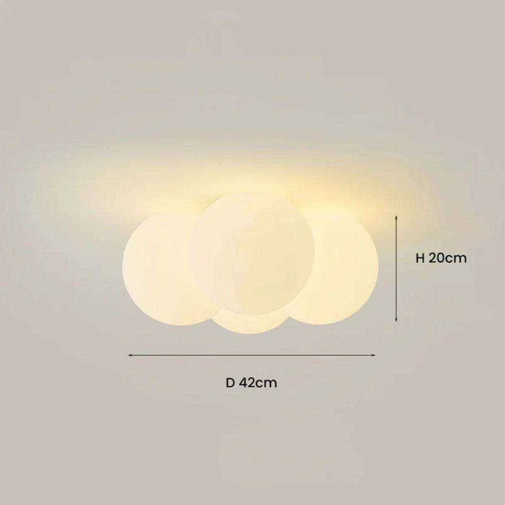Moderne LED Deckenleuchte 42 cm – Wolkenblasen-Design für Wohnzimmer