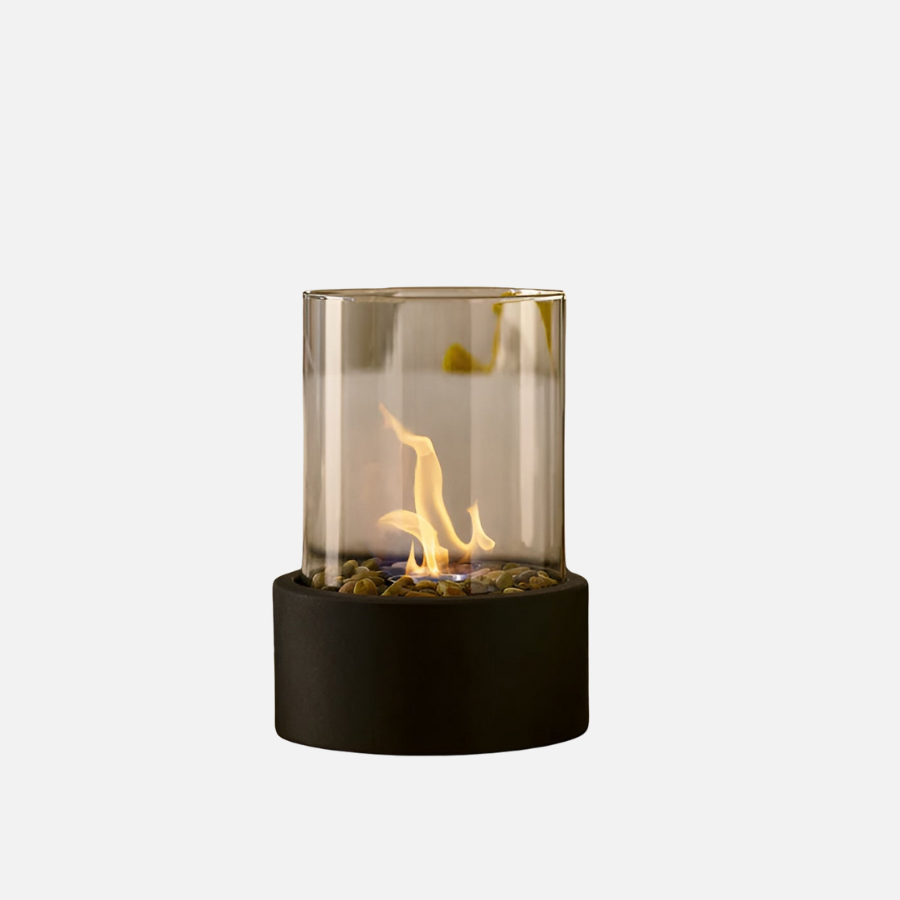 Solara - Stijlvolle Black Metal Base Table Fire Station