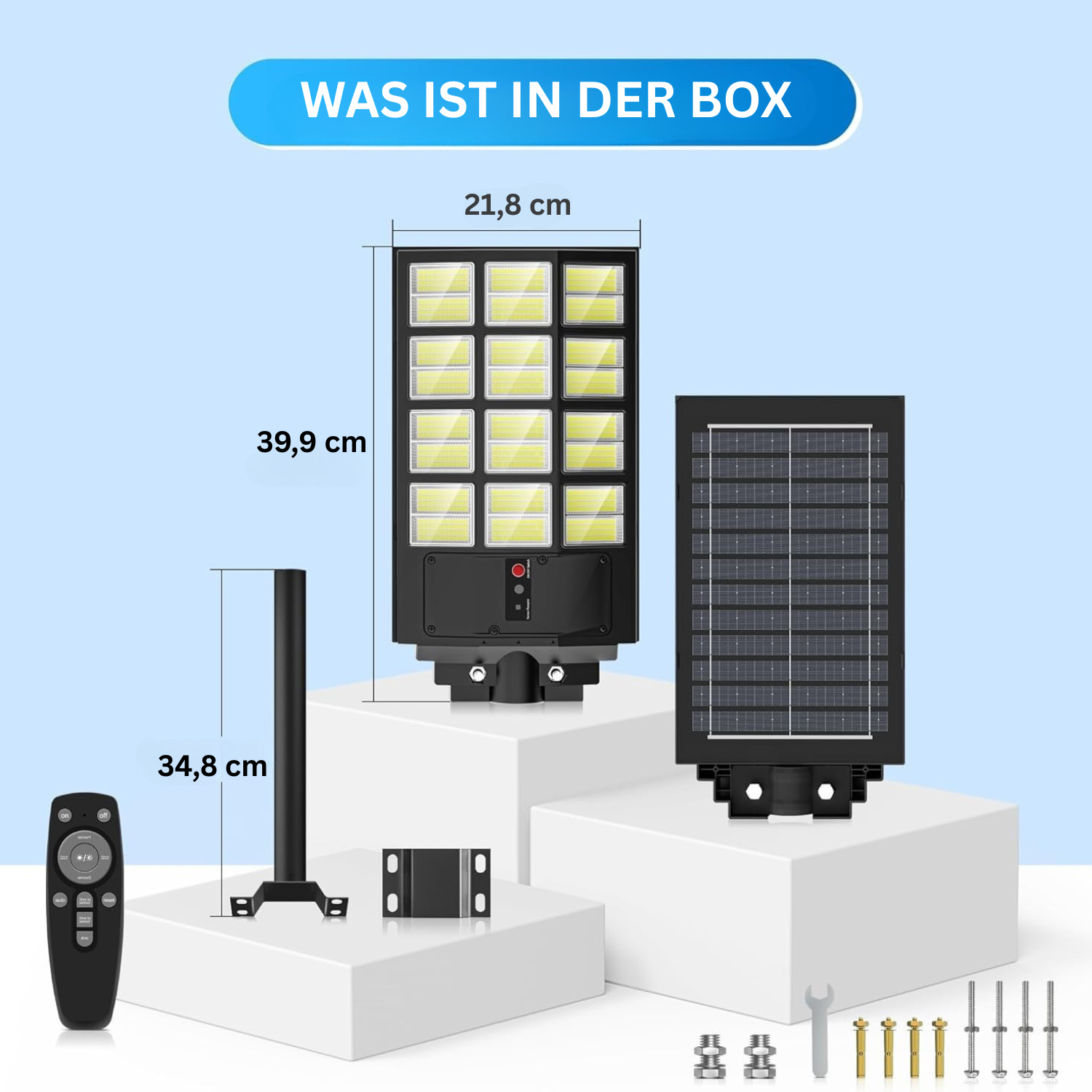 Solar-Straßenlampe mit Bewegungssensor – Wasserdichte LED-Außenleuchte
