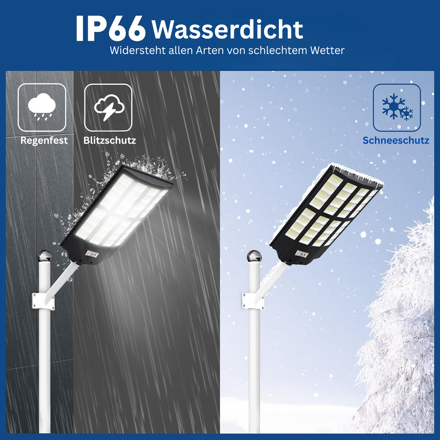 Solar-Straßenlampe mit Bewegungssensor – Wasserdichte LED-Außenleuchte