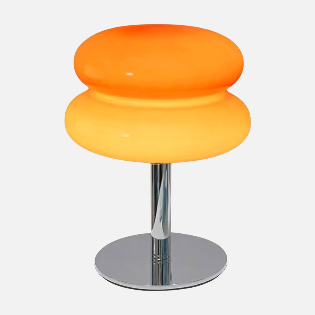 Wolken Tischlampe Retro – Dimmbar, Farbmodi, 30 cm Höhe, Glas & Chrom