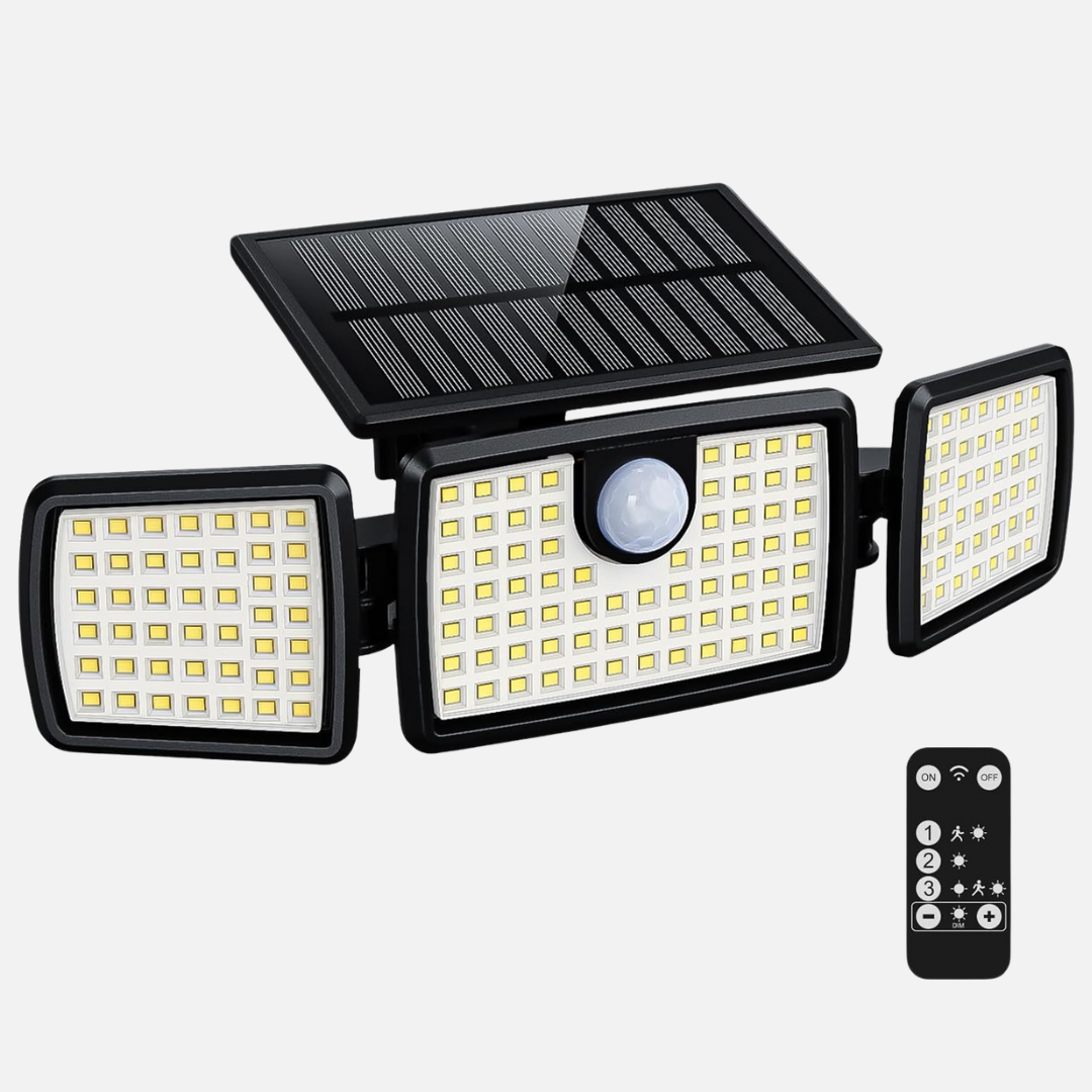 Solar-Deckleuchten außen, 232 LEDs, Bewegungsmelder & Fernbedienung