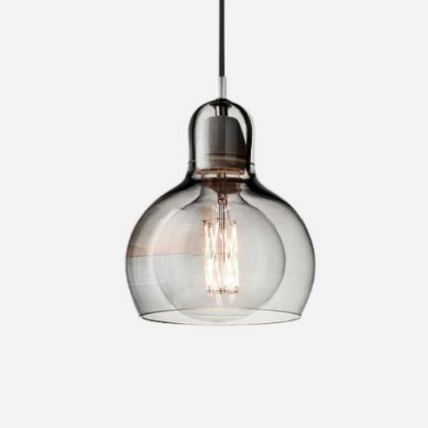 Retro Glas Pendelleuchte – E27, Ø11–18 cm, Klar/Amber/Rauch
