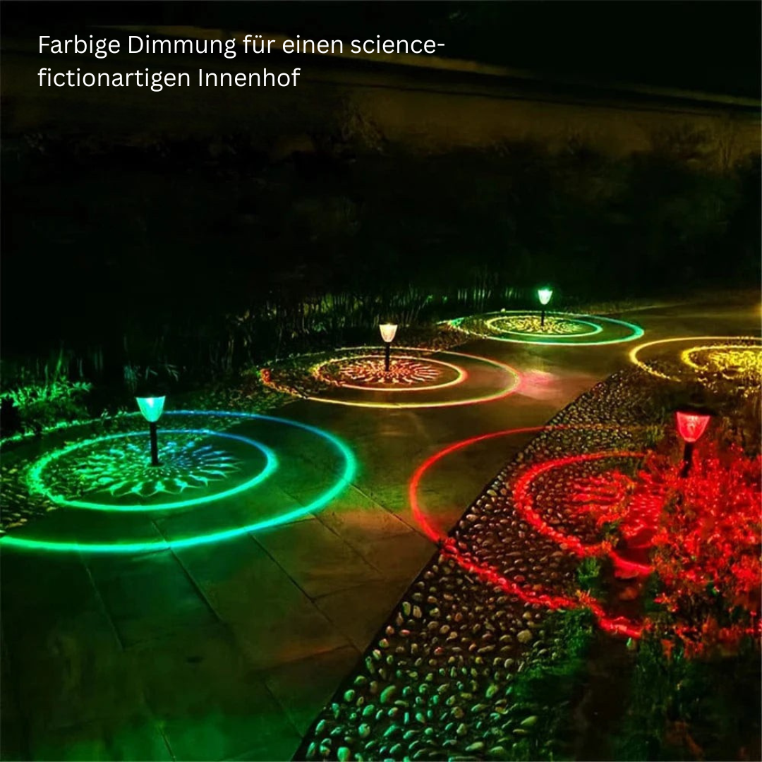 Solar Gartenleuchte mit Mandala Schattenprojektion – IP65 Wasserdicht, LED