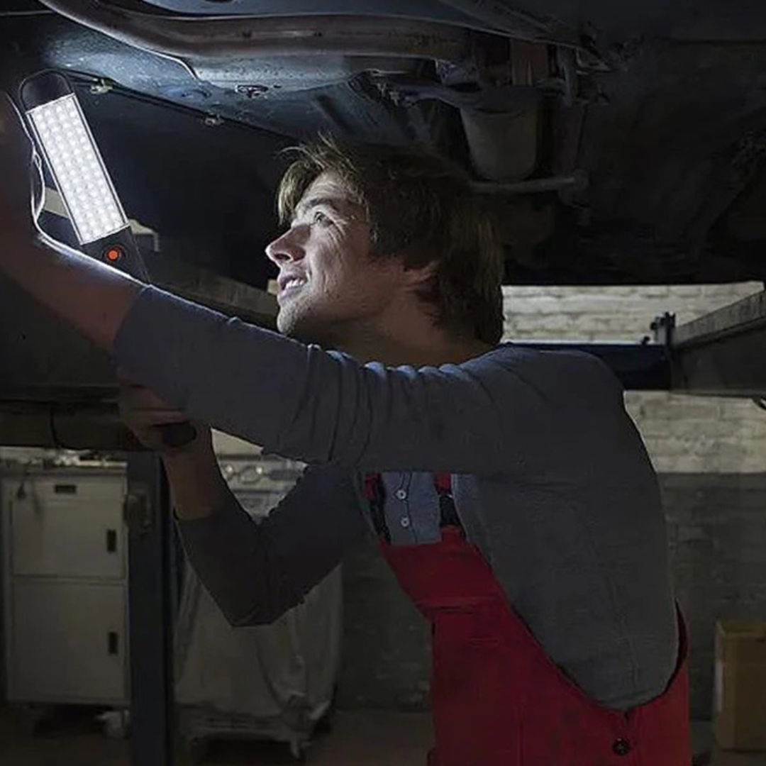 LED Arbeitslampe mit USB-Ladung, Dimmer und Magnet – Tragbare Arbeitsleuchte für Werkstatt