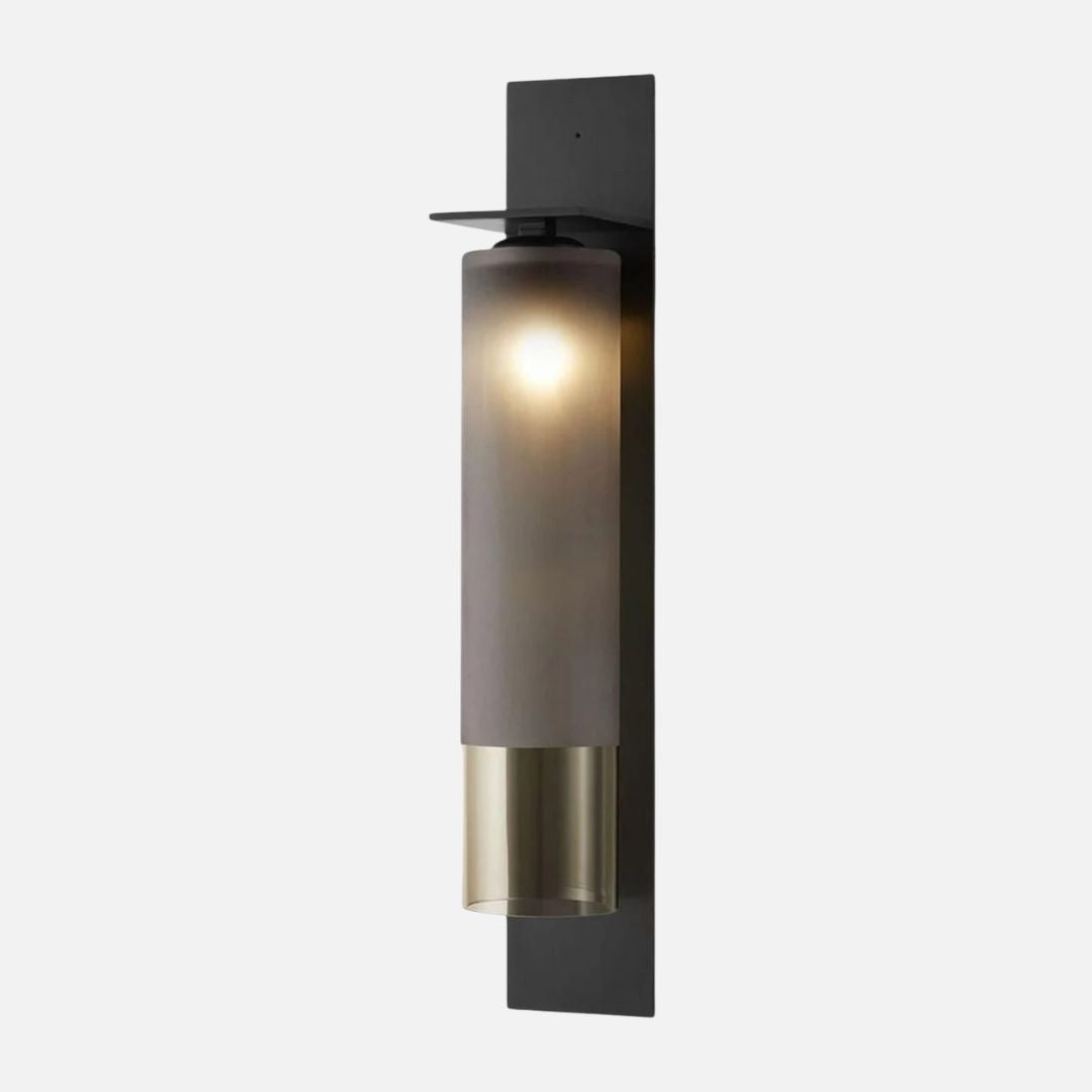 Elegante Wandleuchte aus Metall und Glas, 50 cm hoch, E27 Fassung