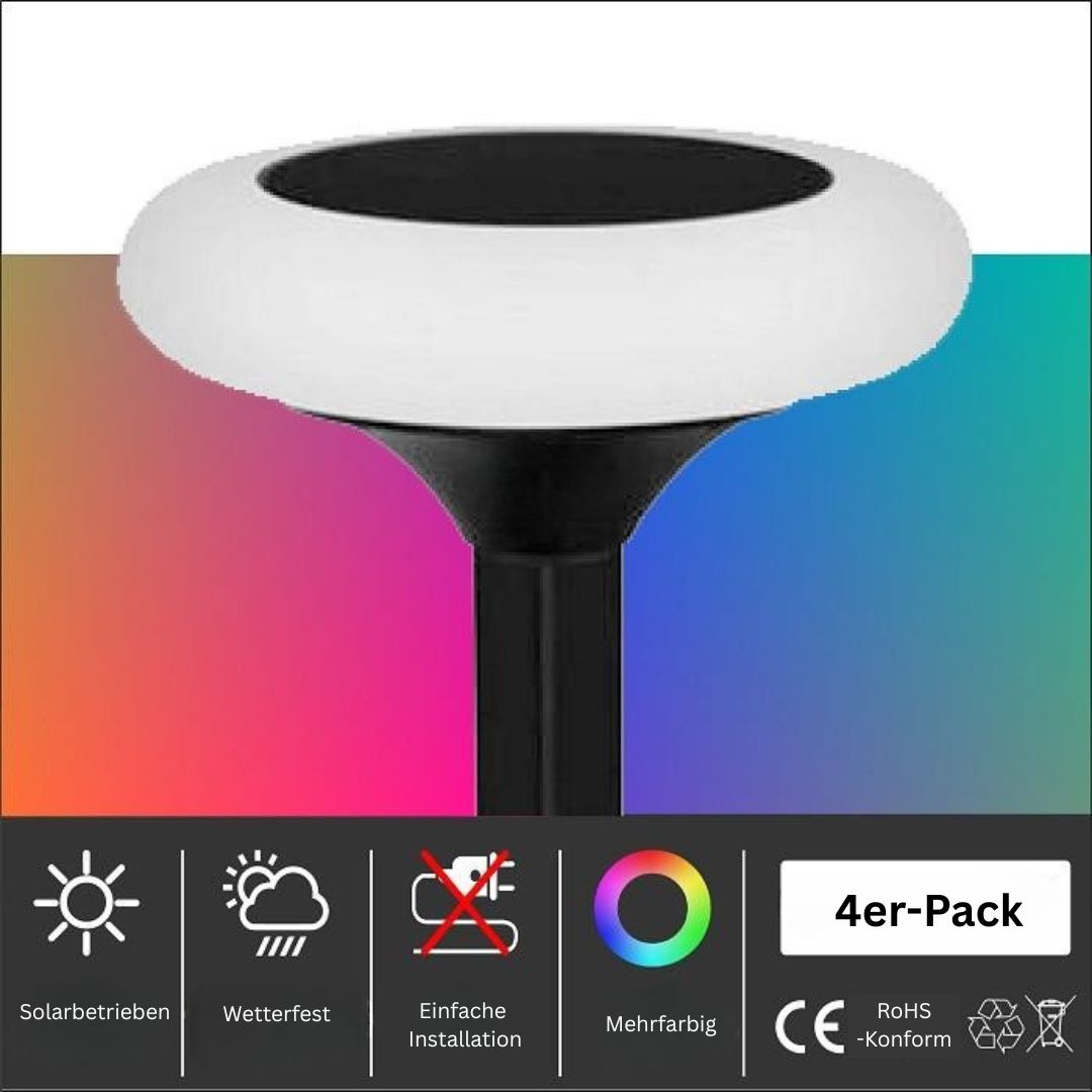 Solar Gartenlichter mit 24 RGB-Farben – Wetterfest und Dämmerung bis Morgengrauen