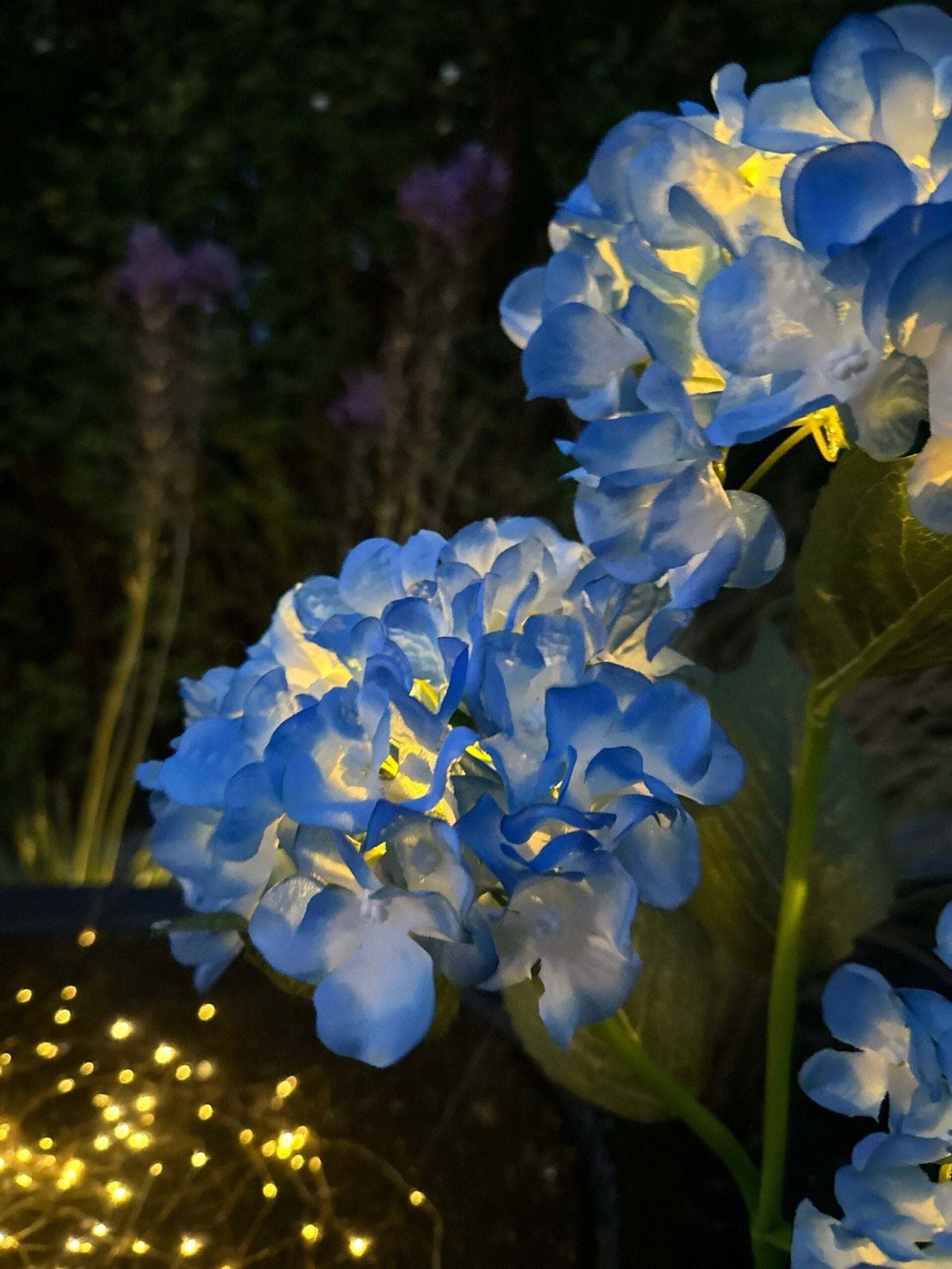Solar Gartenleuchten Blau – Deko Hortensienleuchte für Garten & Terrasse