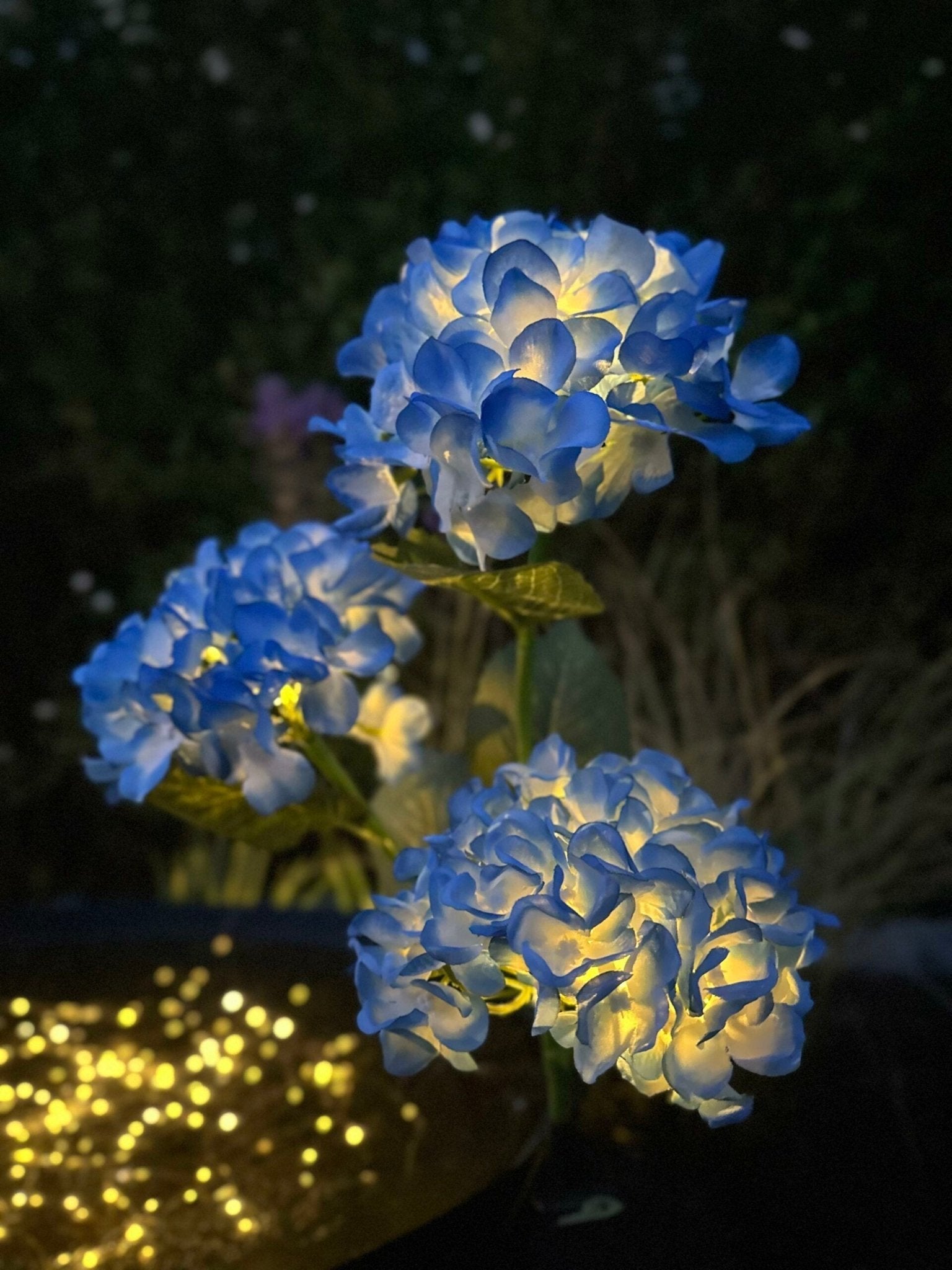 Solar Gartenleuchten Blau – Deko Hortensienleuchte für Garten & Terrasse