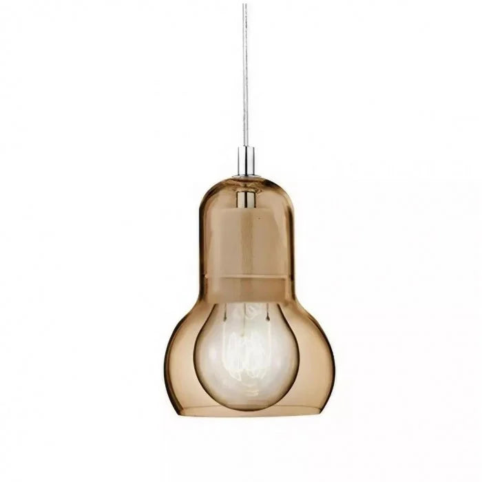 Retro Glas Pendelleuchte – E27, Ø11–18 cm, Klar/Amber/Rauch