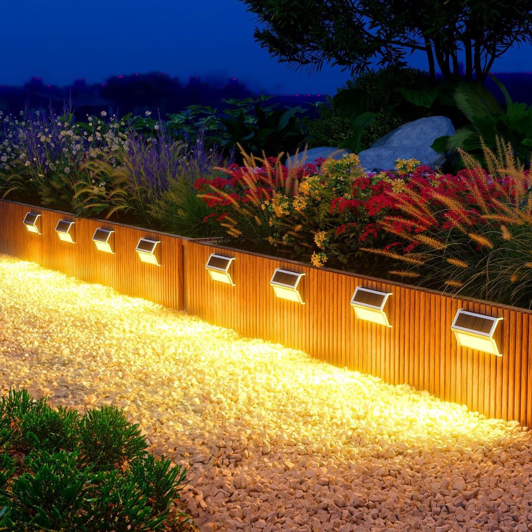 Solar LED Wandleuchte Außen – Edelstahl, Warmweiß, Mit Sensor