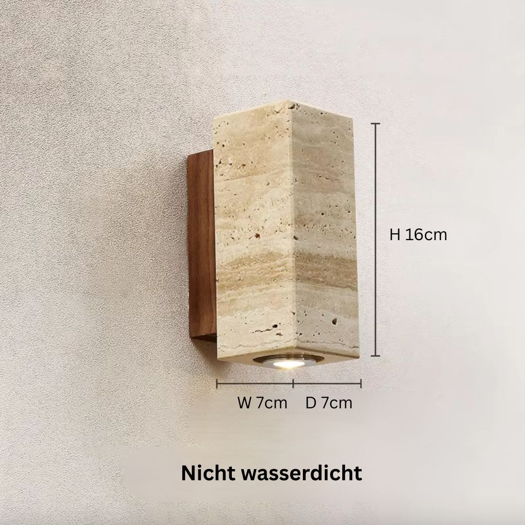 Moderne LED Wandleuchte aus Marmor und Holz für Innenräume – Elegantes Design