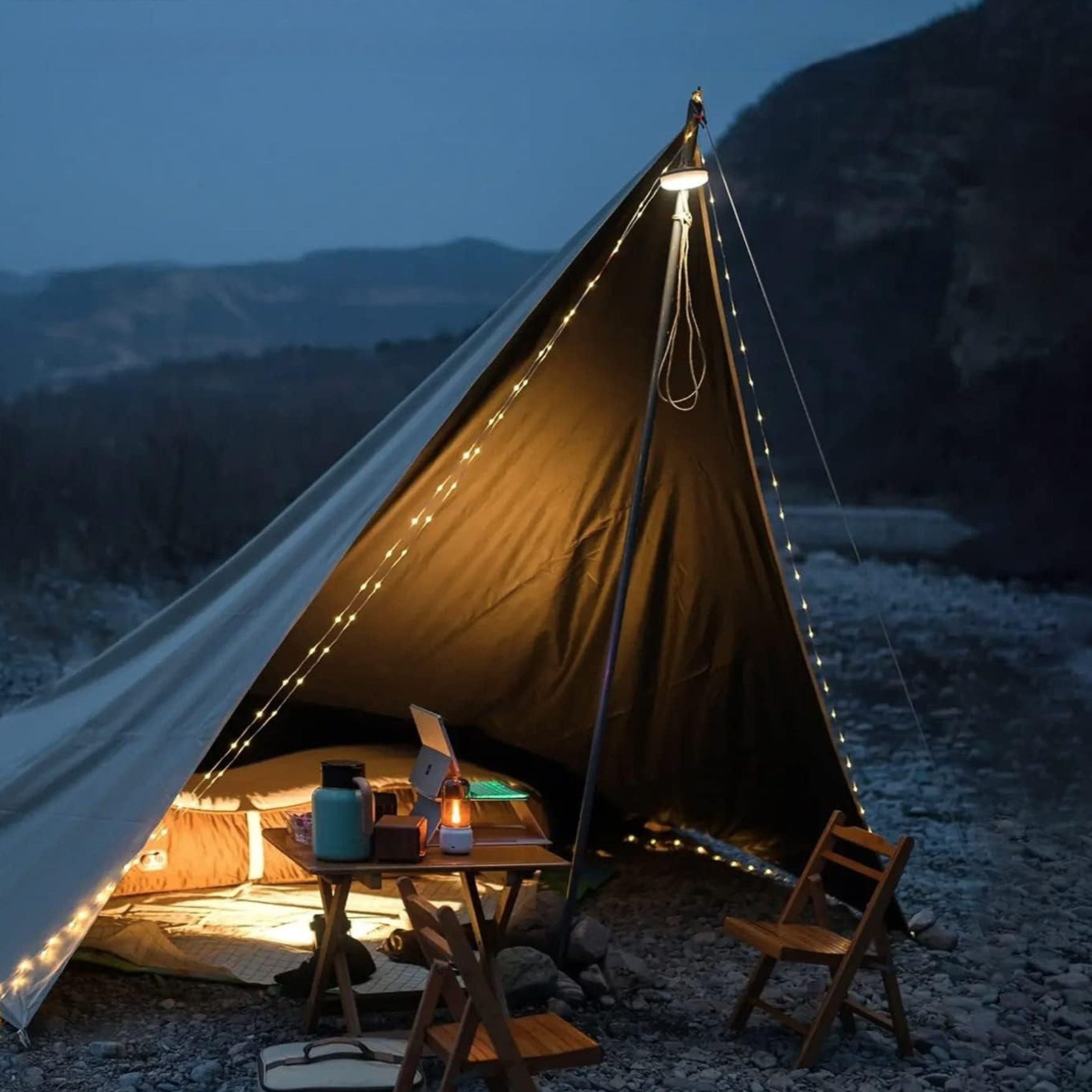 Camping Lichterkette LED Aufrollbar - CAMPBUDDY™
