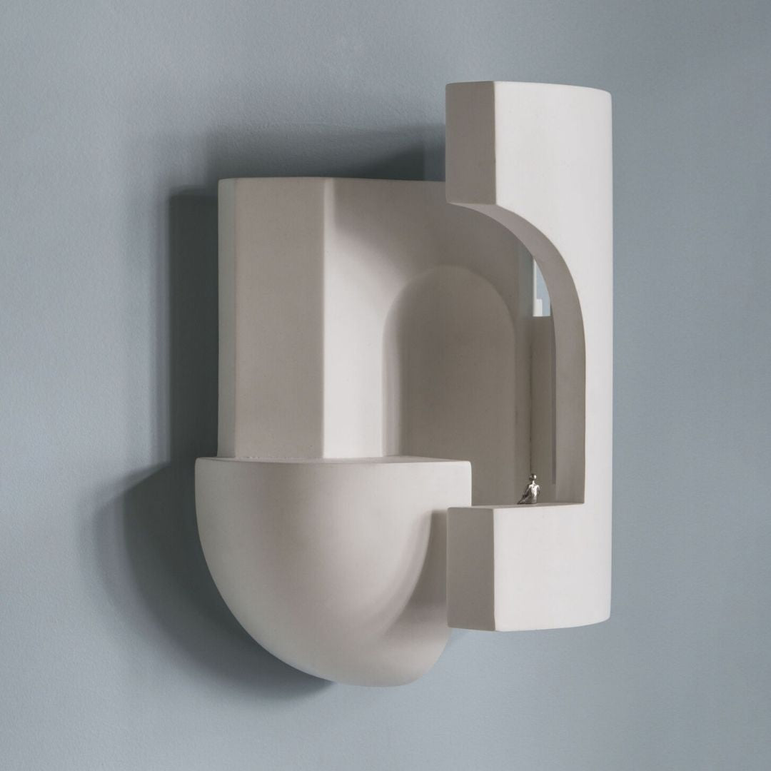 Wandleuchte Weiß Gips LED Innenlampe Gebogene Form