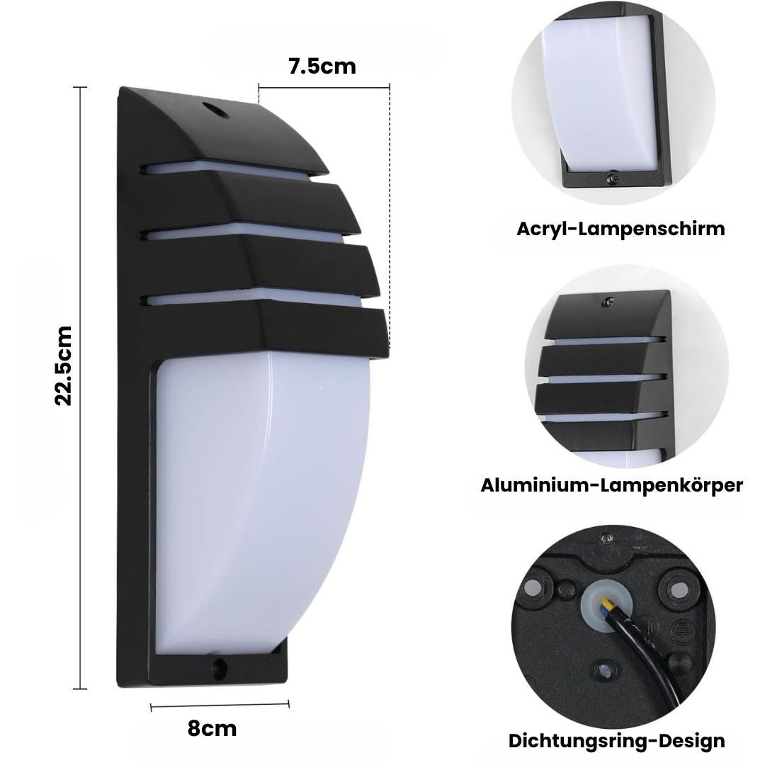Außenwandleuchte aus Aluminium mit 6W LED und Diffusor – Graphitgrau