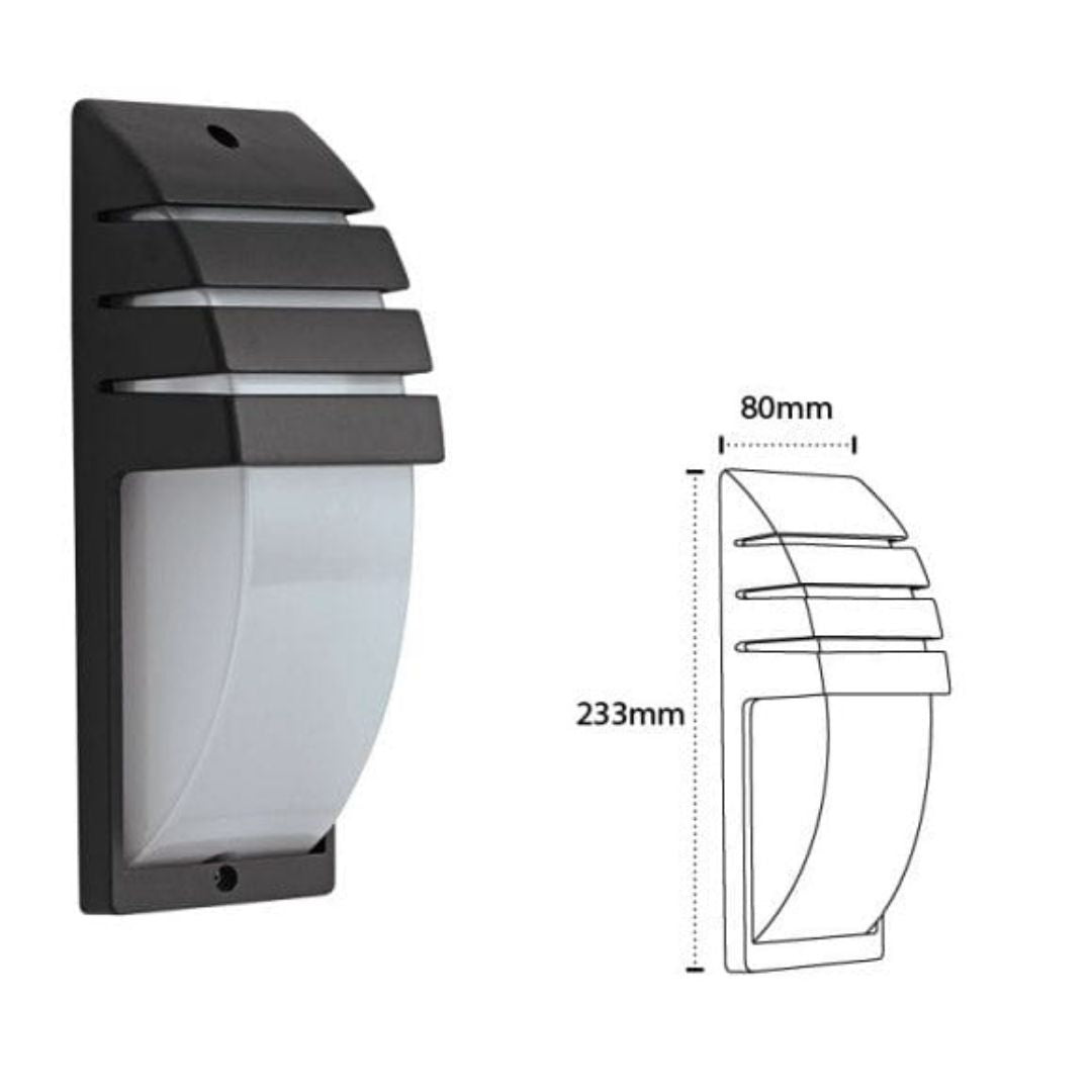 Außenwandleuchte aus Aluminium mit 6W LED und Diffusor – Graphitgrau