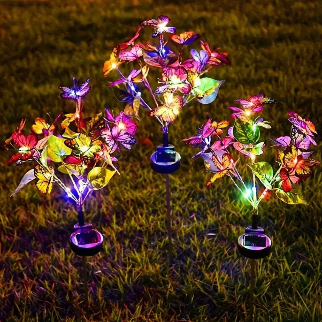 Solar Gartenlichter in Schmetterlingsform – Wetterfest, Energieeffizient