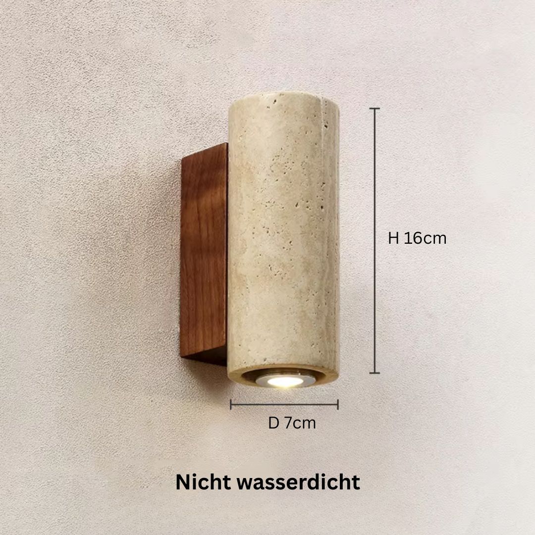 Moderne LED Wandleuchte aus Marmor und Holz für Innenräume – Elegantes Design