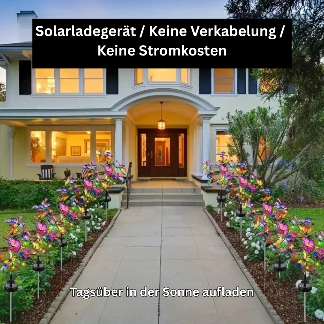 Solar Gartenlichter in Schmetterlingsform – Wetterfest, Energieeffizient