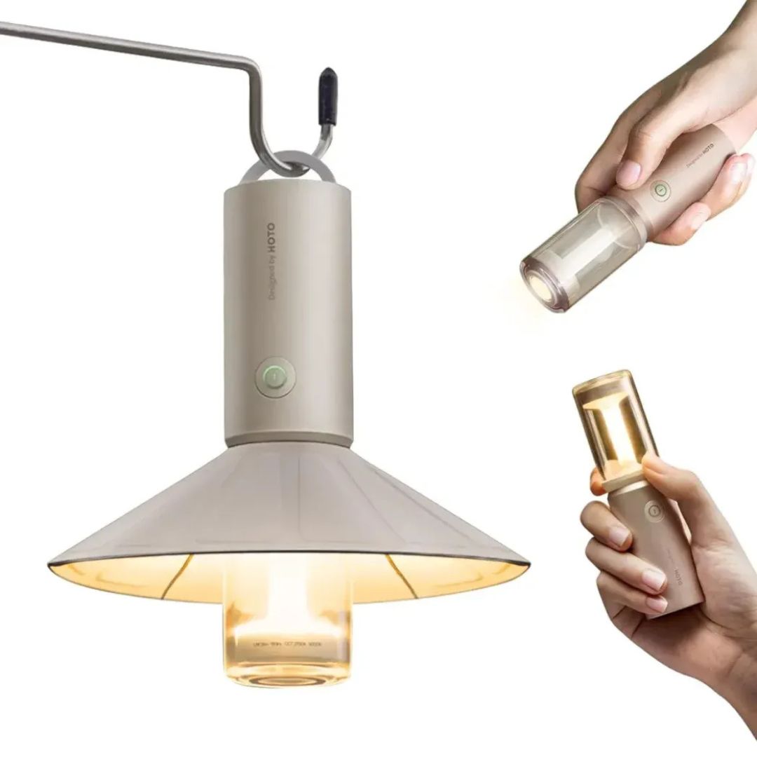 3-in-1 Wiederaufladbare Campinglaterne mit Taschenlampe & Ambientebeleuchtung