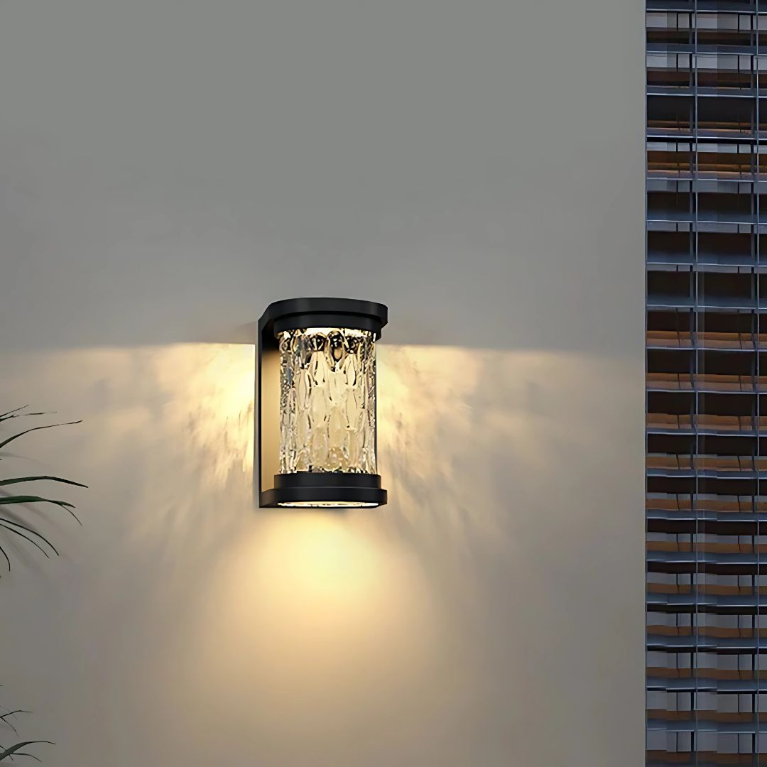 Außenwandleuchte IP65 LED Kristalleffekt Edelstahl Lampe