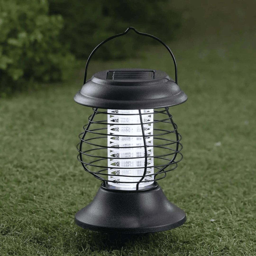 Solarbetriebene Mückenlaterne mit UV-Licht – Wetterfest, 10 Stunden Laufzeit