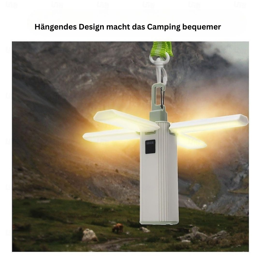 3-in-1 Campinglicht USB Wiederaufladbare Zeltlaterne mit Handy-Ladegerät