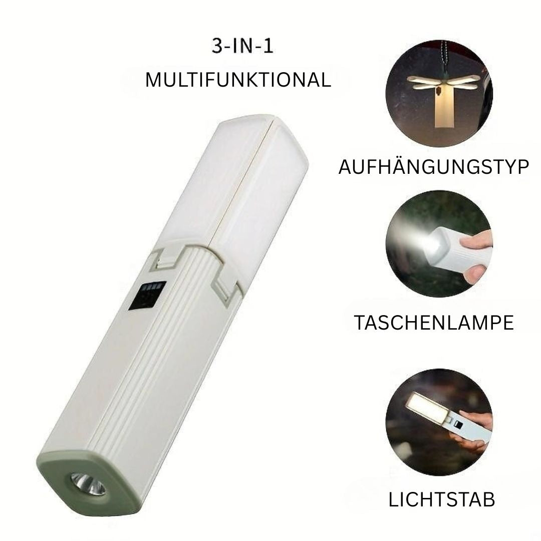 3-in-1 Campinglicht USB Wiederaufladbare Zeltlaterne mit Handy-Ladegerät
