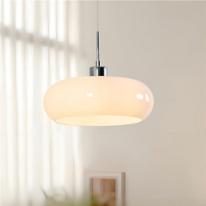 Retro Pendelleuchte Glas Orange – Bauhaus Stil, Nordisches Design für Esszimmer & Küche