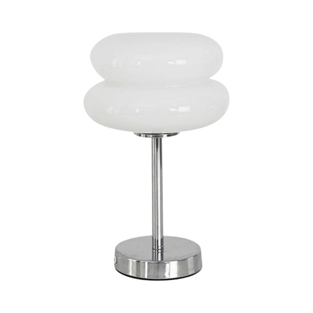 Wolken Tischlampe Retro – Dimmbar, Farbmodi, 30 cm Höhe, Glas & Chrom