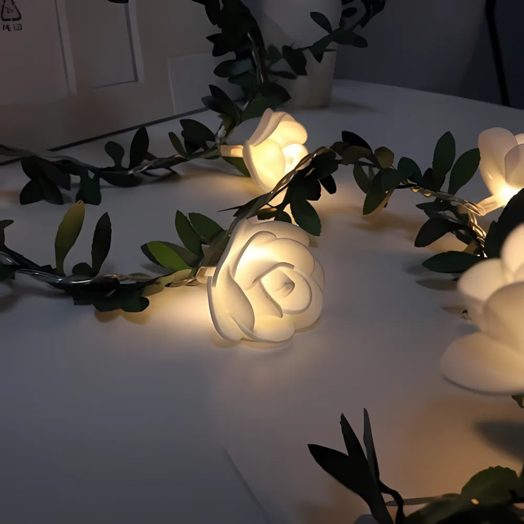 Rosenblüten LED Lichterkette Batteriebetrieben 1,5–6 m Warmweiß
