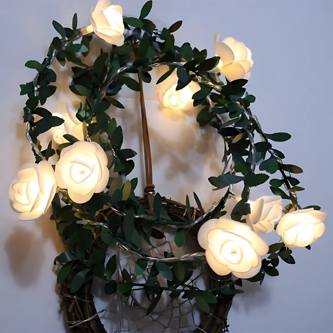 Rosenblüten LED Lichterkette Batteriebetrieben 1,5–6 m Warmweiß