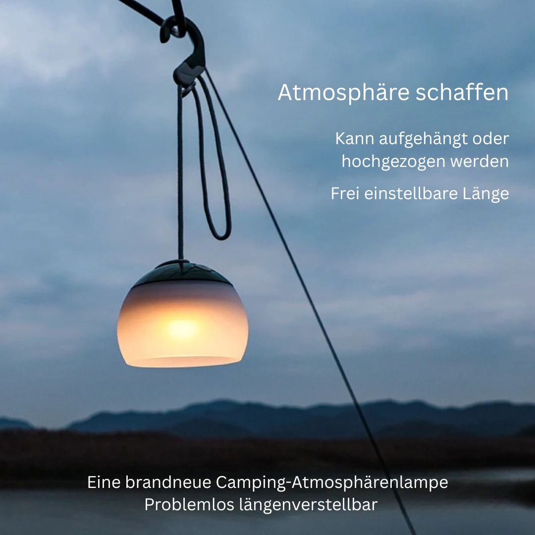 Outdoor-Campinglampe mit verstellbarem Seil und warmen und kalten LED-Modi