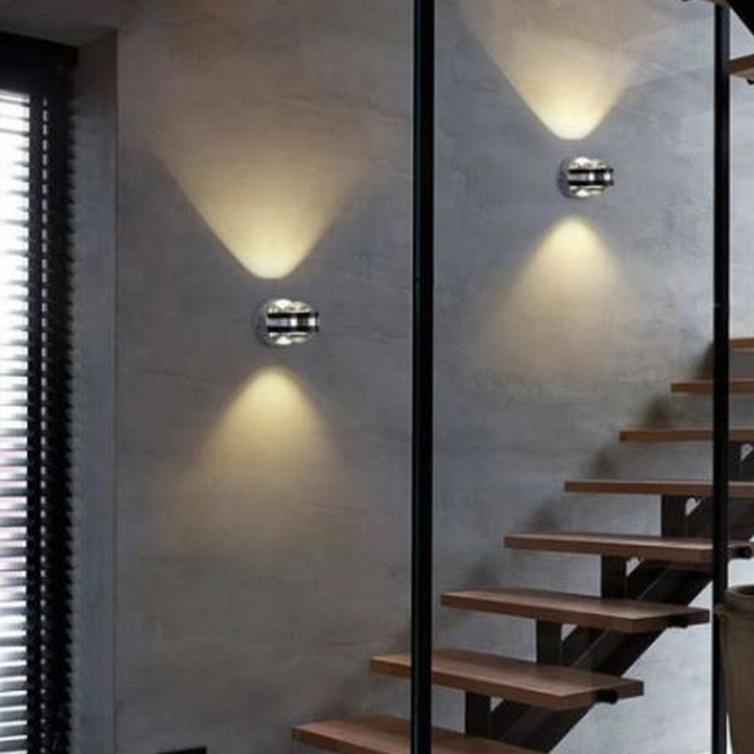 LED-Wandleuchte Auf/Ab Spotlight für Flure Silber Aluminium