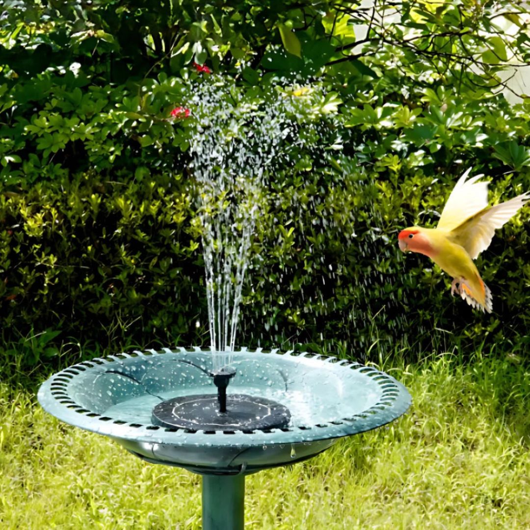 Solarbrunnen Garten mit 7 Sprühmuster und Dämmerungssensor - Solarspringbrunnen