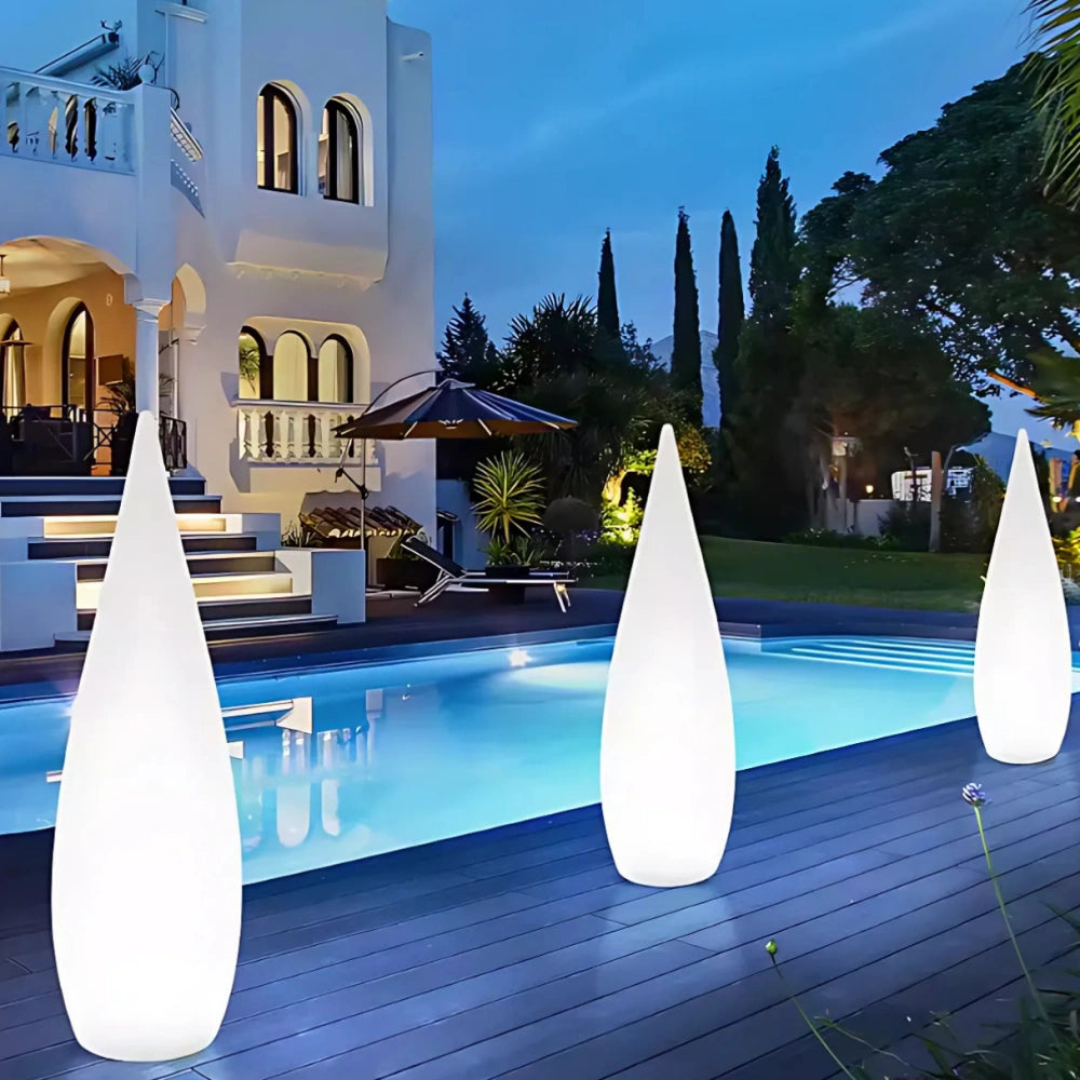 Wetterfeste Außenleuchte mit RGB-Farben und Fernbedienung – Dimmbar, Solar/USB