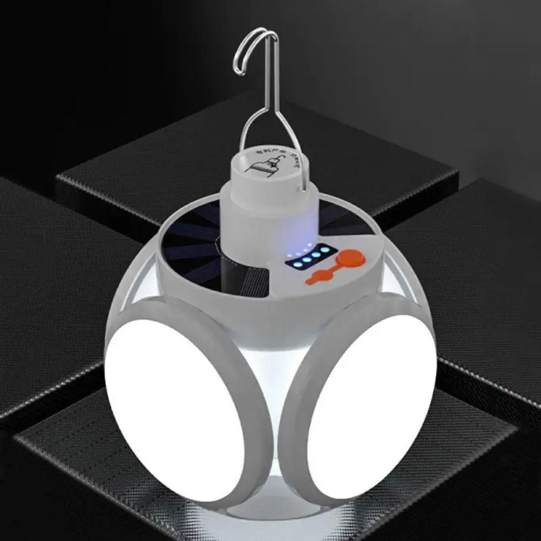 LED Campinglampe Faltbar – Solar, USB, Wasserdicht