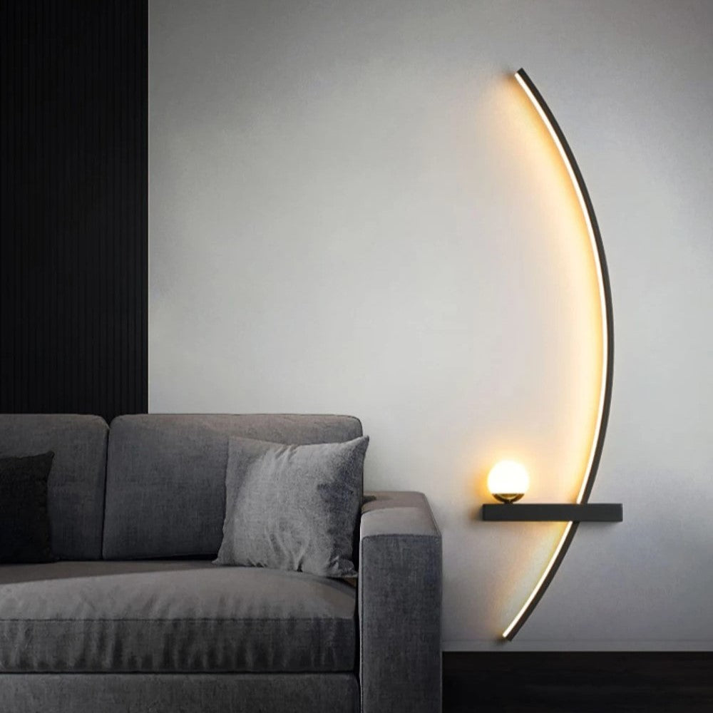 Minimalistische LED-Wandleuchte Schwarz mit 3 Beleuchtungsmodi
