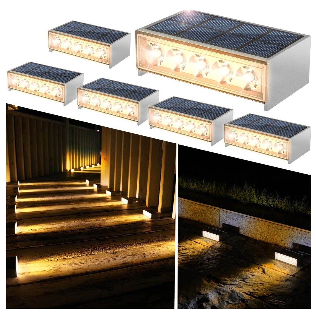 Solar-Stufenlichter Außen Wasserdicht LED-Terrassenbeleuchtung für Treppen