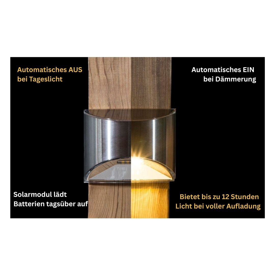 LED-Außenwandleuchte aus Edelstahl wasserdicht IP65 für Terrassen & Balkone