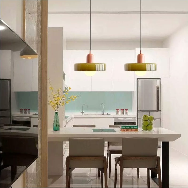 Moderne Schwarze Glas-Pendelleuchte – Höhenverstellbar für Ess- & Wohnzimmer