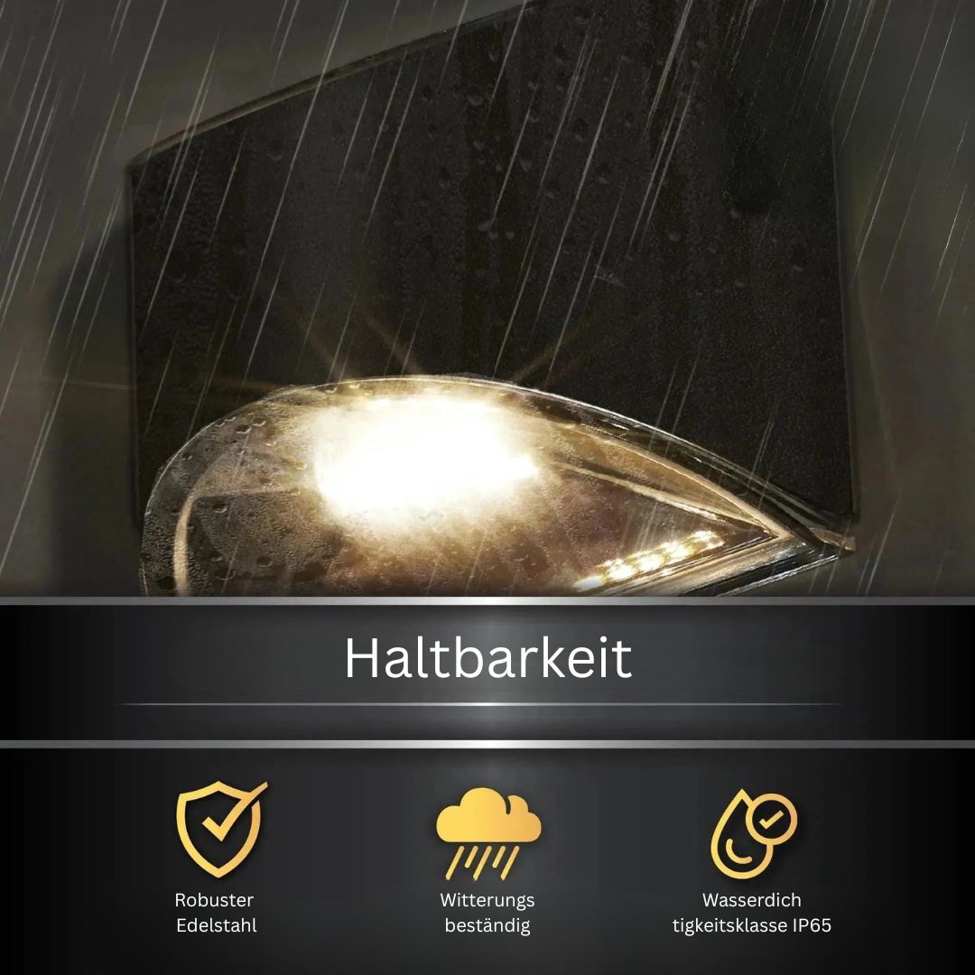 LED-Außenwandleuchte aus Edelstahl wasserdicht IP65 für Terrassen & Balkone