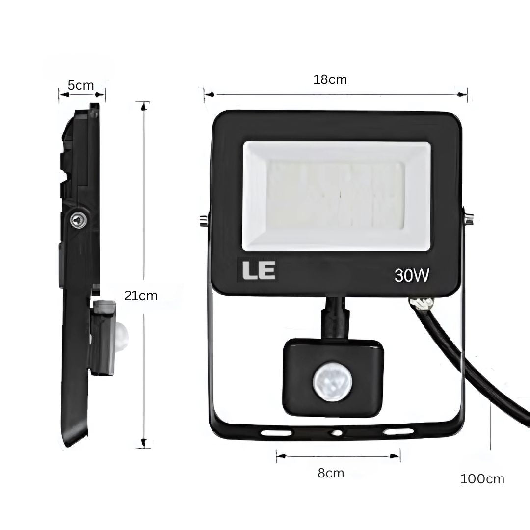LED-Flutlicht mit Bewegungssensor 15W/30W/50W 5000K Wasserdicht für Außenbereich